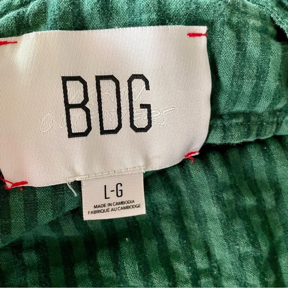 BDG Sadie Linen-Blend Dungarees Playsuit size large - Picture 8 of 16